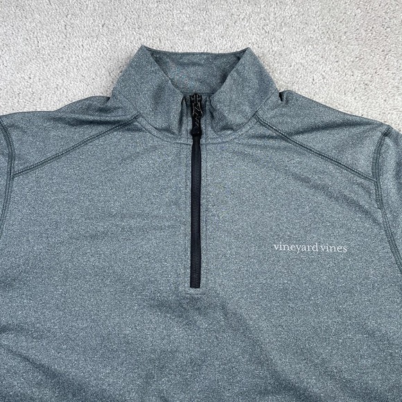 Vineyard Vines Sweater Mens Small Grey Performance‎ Tech Zip Pullover Golf - Picture 2 of 14
